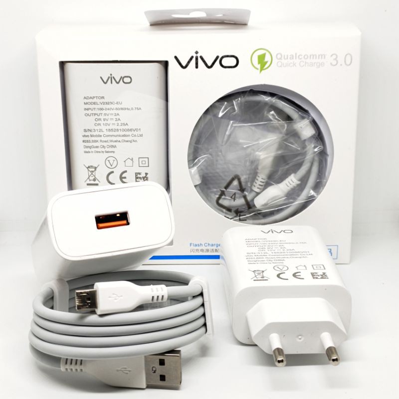 Charger Vivo Flash Charging 2A Qualcomm / Quick Charge 3.0 Kabel Micro