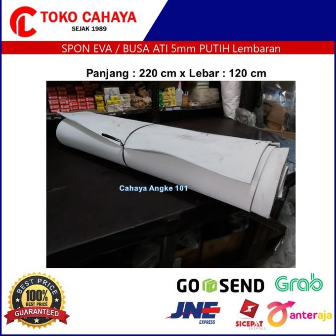 

[[COD]] Spon Eva Sponge Busa Ati Spon Karet 5mm Putih 120 x 210 cm Lembaran HEMAT Kode 1410