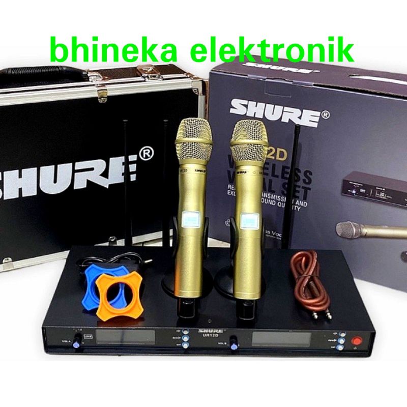 mic wireless shure UR12D / ur 12d / ur 12 d mic pegang + koper