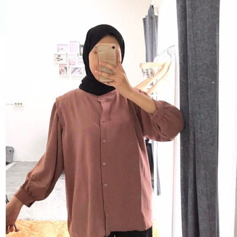 KEMEJA BLOUSE CRINKLE AIRFLOW  LENGAN BALON