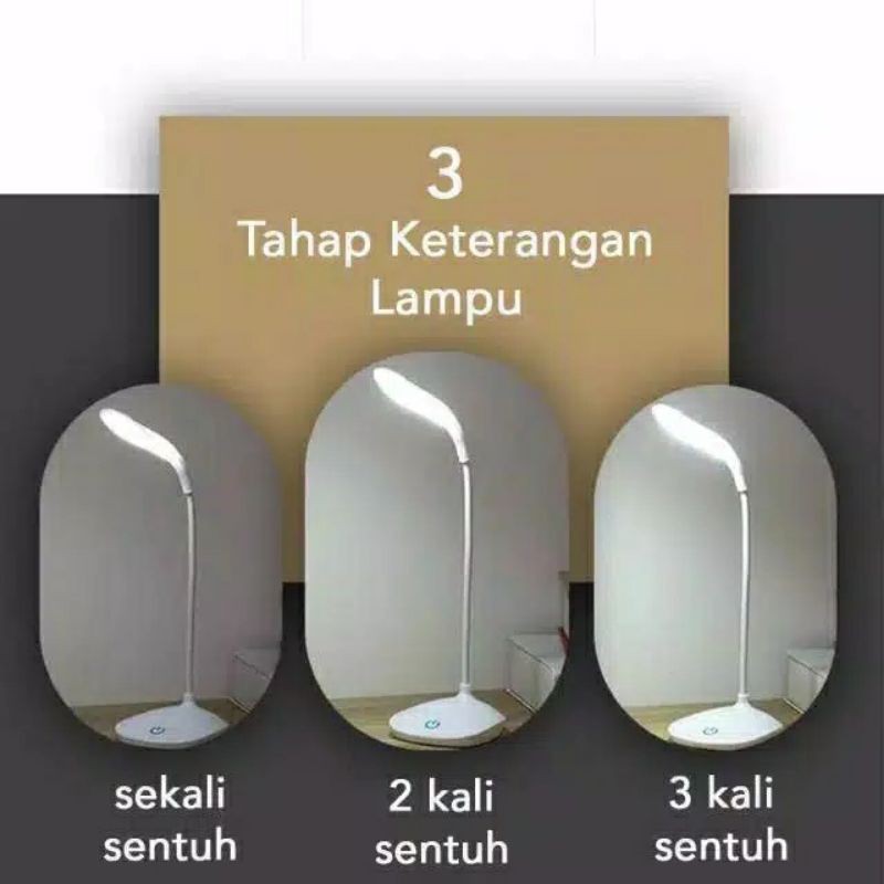 lampu belajar model sentuh elastis 360 derajat penerang kamar led  serbaguna terang banget