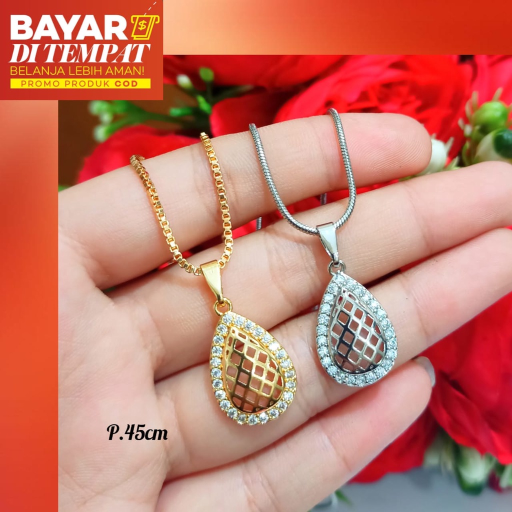 Kalung Dewasa Labu jaring tersimple,termurah logam emas tidak karat Gold&amp;Silver