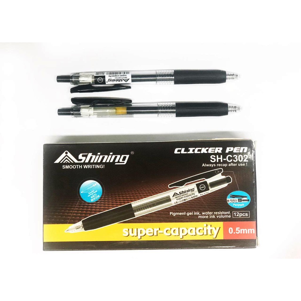 

Shining Clicker Gel Ink Pen SHC-302 (12pcs) Pulpen