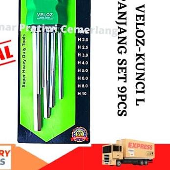 VELOZ- Kunci L Panjang Veloz - 1 Set 9 pcs ORIGINAL