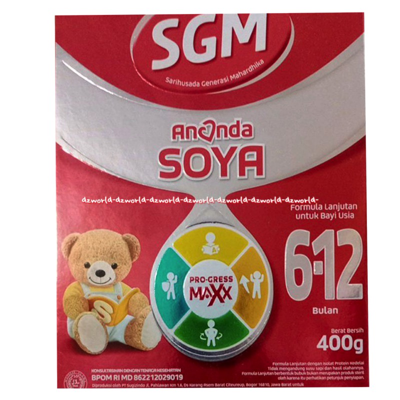 SGM Ananda Soya Advance 6-12bulan 400gr Susu SGM Soya Susu Formula Bayi