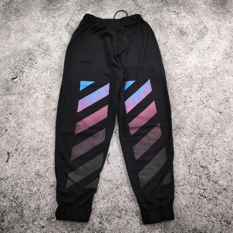 LONG PANTS / JOGGER PANTS OFF WHITE GRADIENT HITAM AUTHENTIC FULLTAG &amp; LEBEL