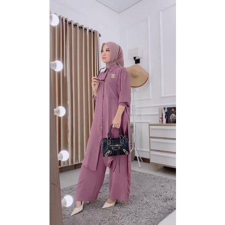 NEW SET LONG TUNIK SABRINA VIRAL KEKINIAN