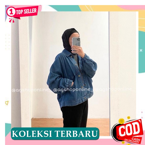 [ Lfs ] Baru Gina Set Bahan Jeans Mix Rayon Dress + Jaket Setelan Dress Terbaru Kekinian Model Terba
