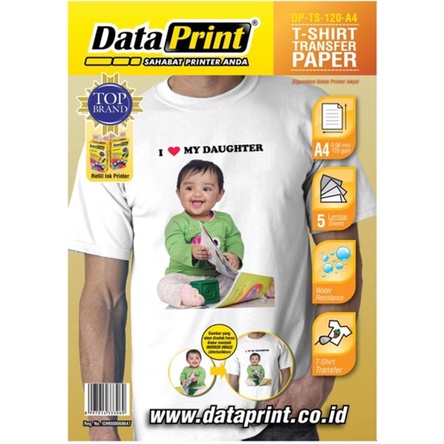 Kertas Transfer A4 Data Print T-Shirt Transfer Paper A4 120gsm