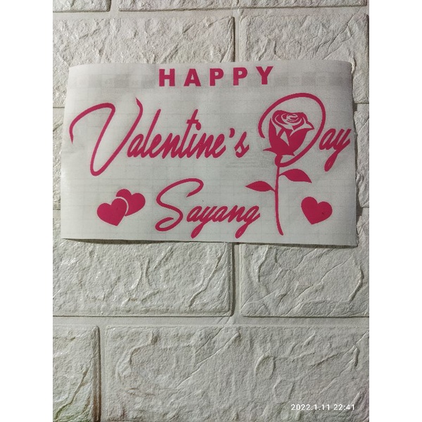 Custom Sticker Balon PVC Happy Valentine's Day