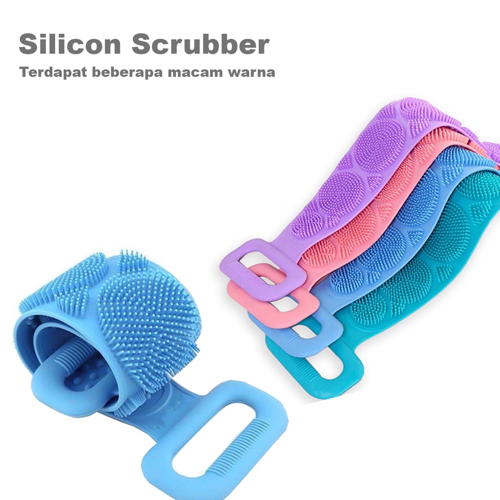 ❤️GTB❤️ Sikat Punggung Badan Silicone Scrubber Sponge Mandi Alat Gosok Pembersih Daki Silikon 2 Sisi Karet R638