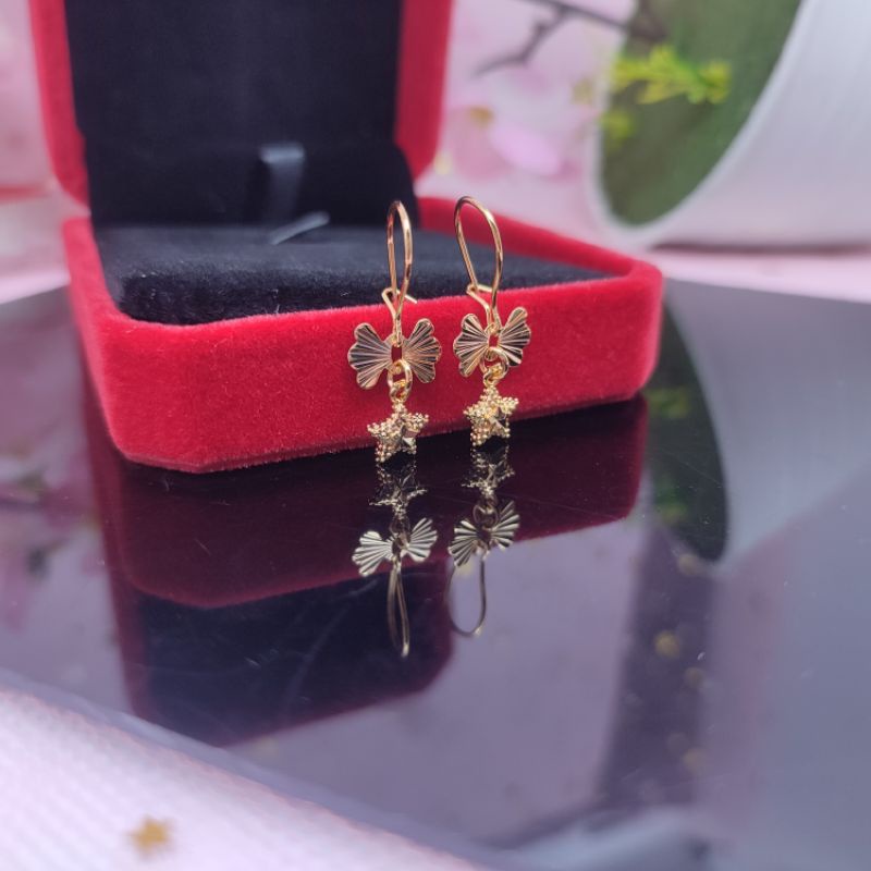 Anting jurai yaxiya bintang lapis emas anti karat