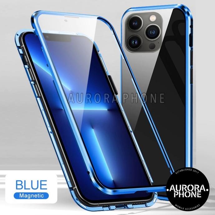 IPHONE 13 PRO MAX MAGNETIC DOUBLE SIDE GLASS CASE IPHONE 13 PRO MAX - HITAM