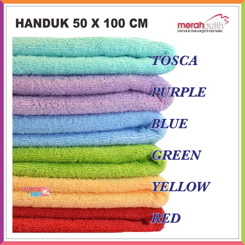 HANDUK MERAH PUTIH TANGGUNG 50 X 100 CM