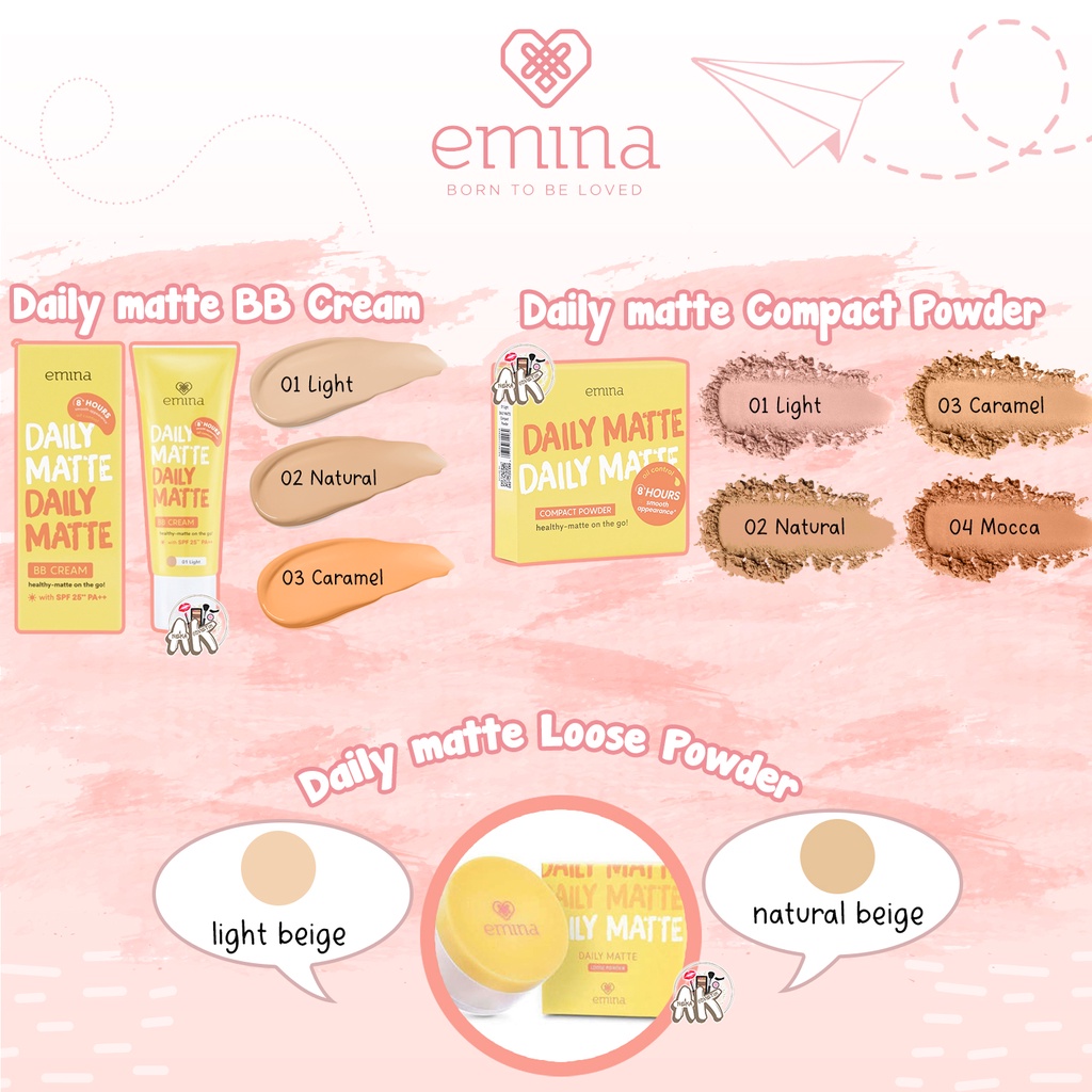 EMINA DAILY MATTE SERIES ( COMPACT POWDER / BB CREAM / LOOSE POWDER / CUSHION )