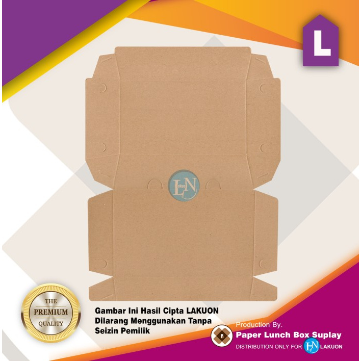 

34Rs65R6 Kertas Paper Craft Take Away Lunch Box Coklat Polos 275 Ukuran M - M, Cokelat 6Etge575