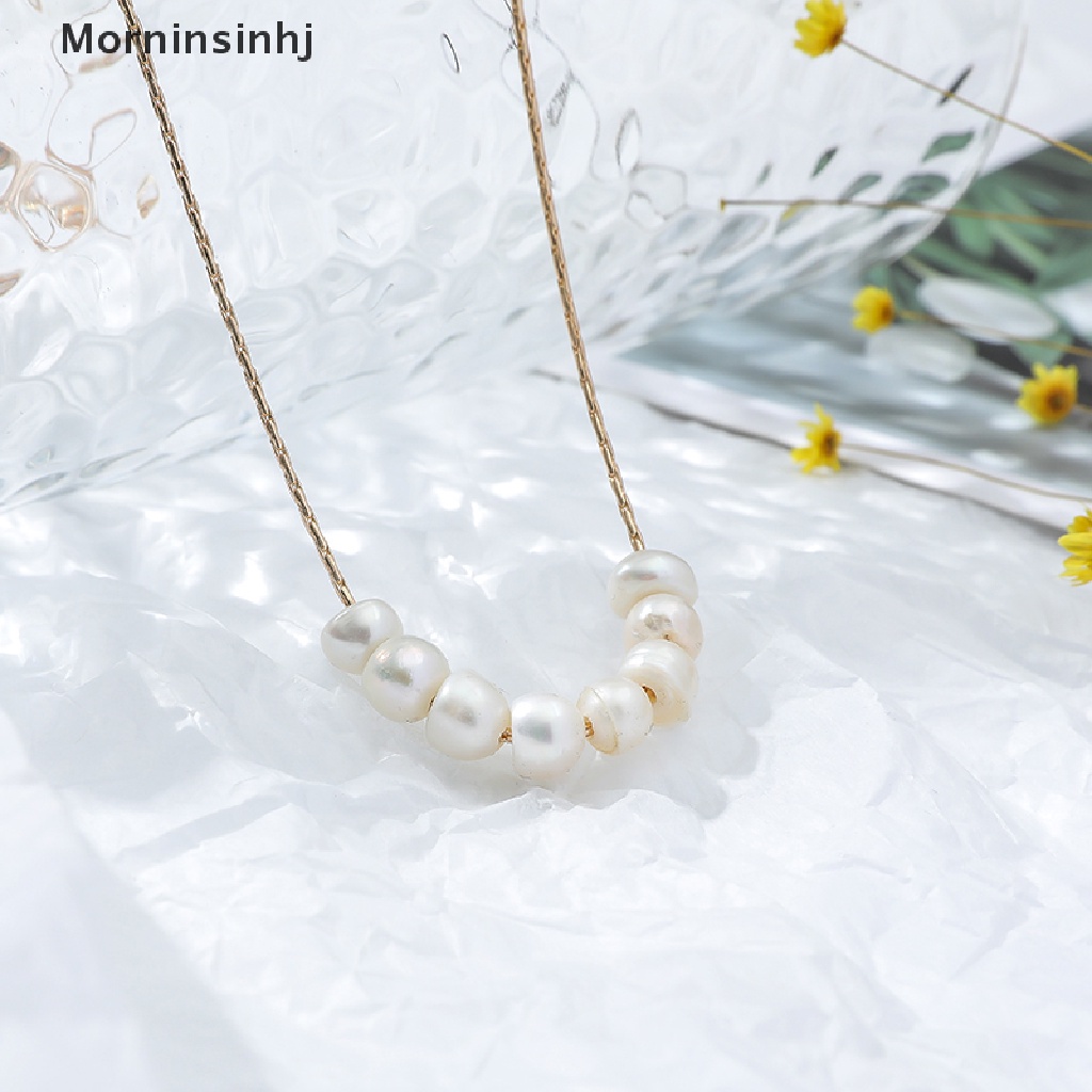 Kalung Rantai Manik-Manik Mutiara Natural Minimalis