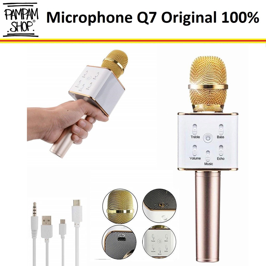Mic Karoke Bluetooth Q7 Microphone Wireless KTV Portable Karoke Q9 Original 100% Ori