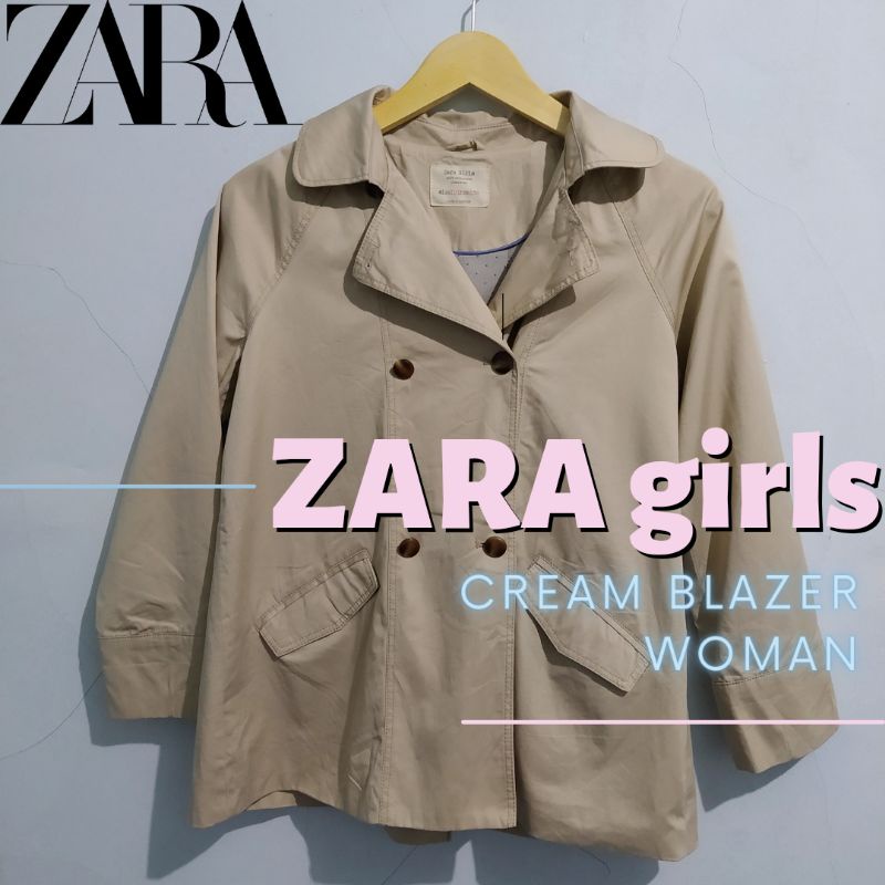 ZARA Girls Cream Blazer Coat Original ( PRELOVED / THRIFT )