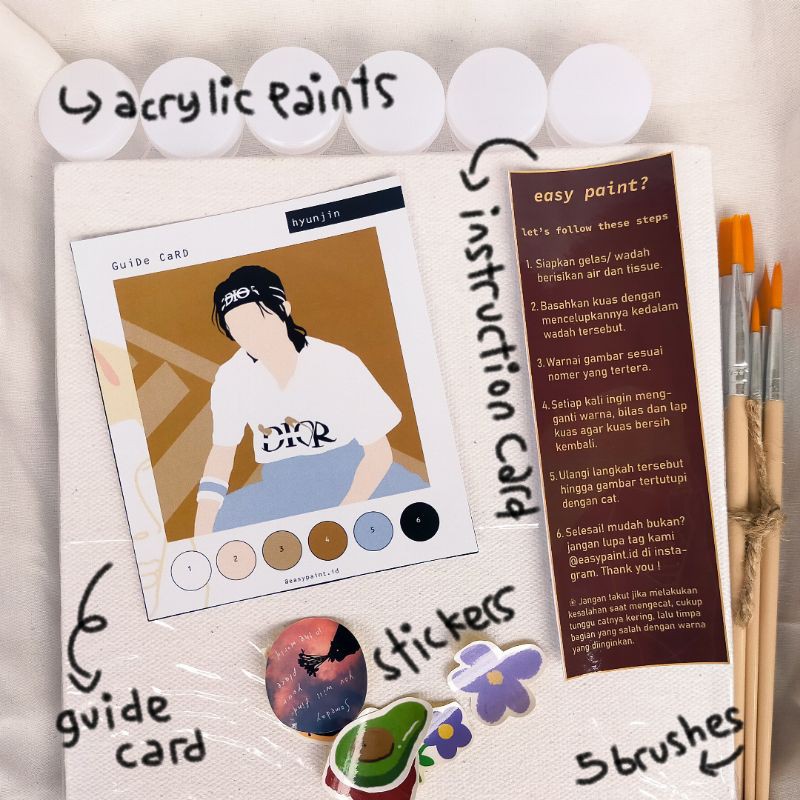 Hyunjin Stray kids paint by number painting kit