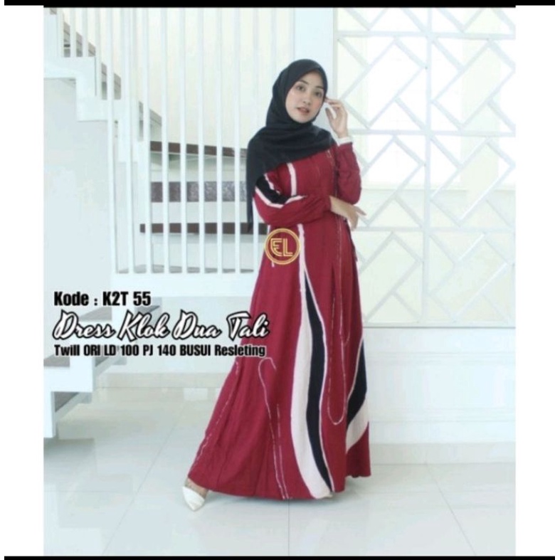 gamis dress twill ORI ELZAF klok 2 tali