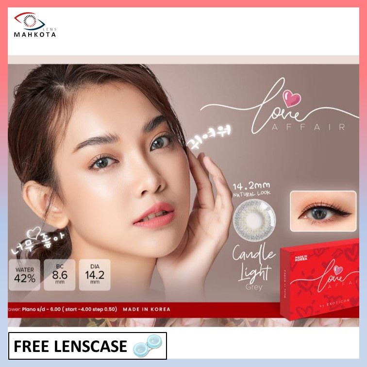 SOFTLENS LOVE AFFAIR NORMAL / 14.2MM / FREE LENSCASE / X2 EXOTICON / Softlen Soflen Soflens