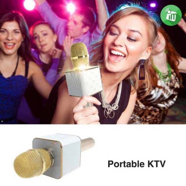 MIC BLUETOOTH Q7 KARAOKE KTV WIRELESS/MICROPHONE PORTABLE SMULE SPEAKER MICROPON QUALITY HIGH END
