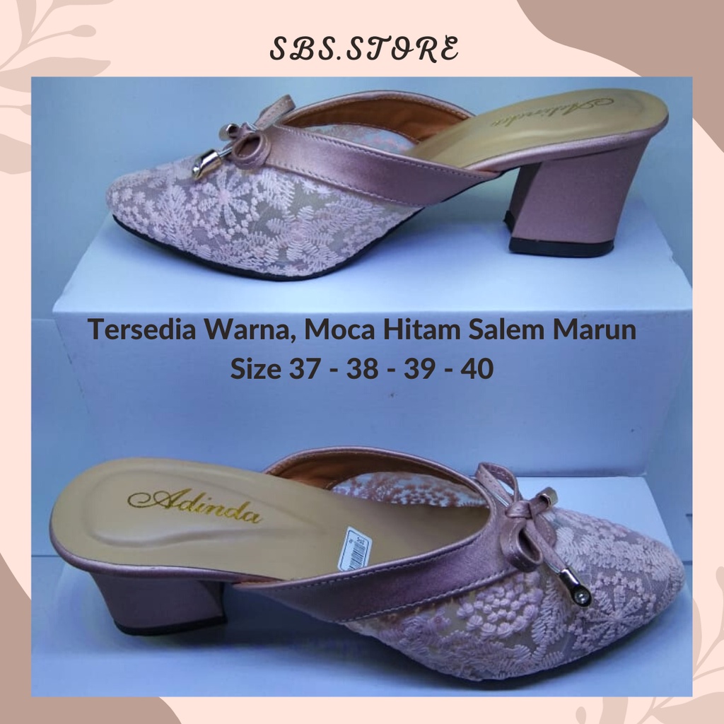 Sandal sepatu balet hak tahu 5cm Bustong Brukat Mewah dan Murah/sandal wanita terbaru/sandal pesta/wedges/high heels