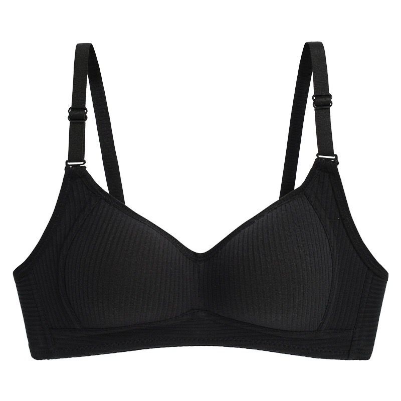 [ LINGERIE MASTER ] - (B-34) BH Bra motif garis lurus Push Up Style Senam Zumba Yoga Pakaian Dalam Wanita Import-B-34 Black