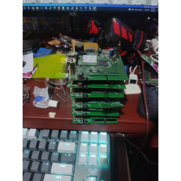 stb mining 7 board dengan swithub 8 port