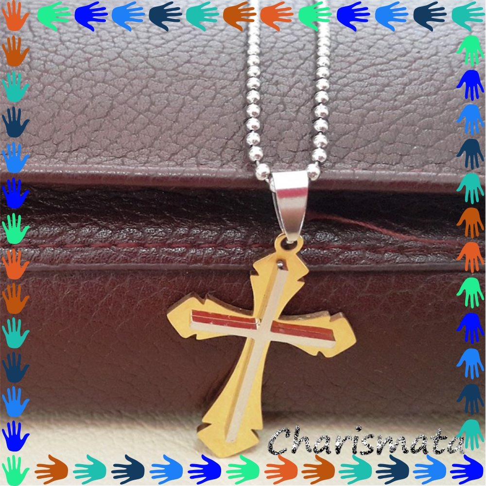 KALUNG SALIB TITANIUM KECIL PERSEGI