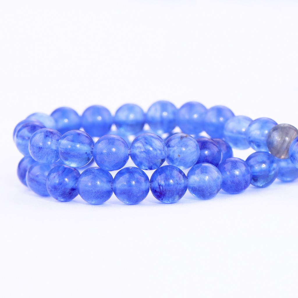 Manik-Manik Batu Kristal Alami Warna Biru Ukuran 4mm 6mm 8mm 10mm Untuk Membuat Gelang