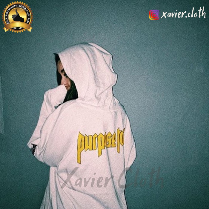 Premium Hoodie Justin Bieber Purpose Tour Putih - Jaket Off white Justin Biber - Best Quality