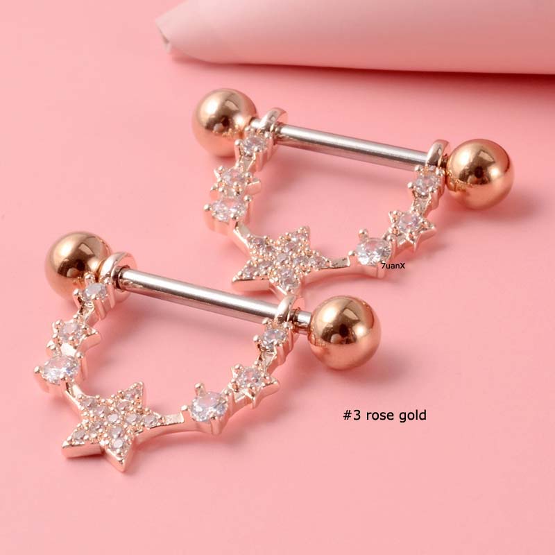 2 Piece 14Gauge Barbell Nipple Ring Body Piercing Jewelry