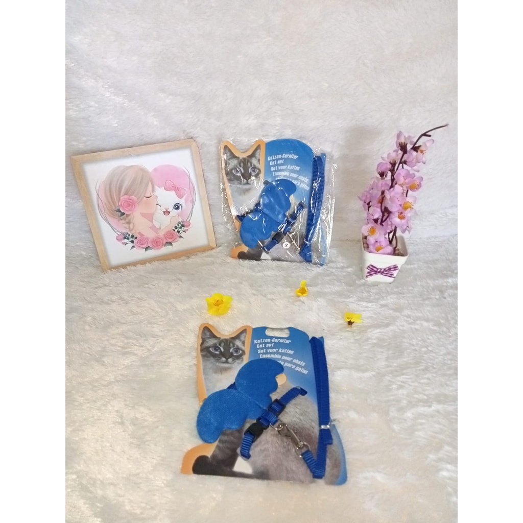 Pet Wing Harness&amp;LeashKit Come With Card/Tali Harness sayap untuk Kucing dan Anjing