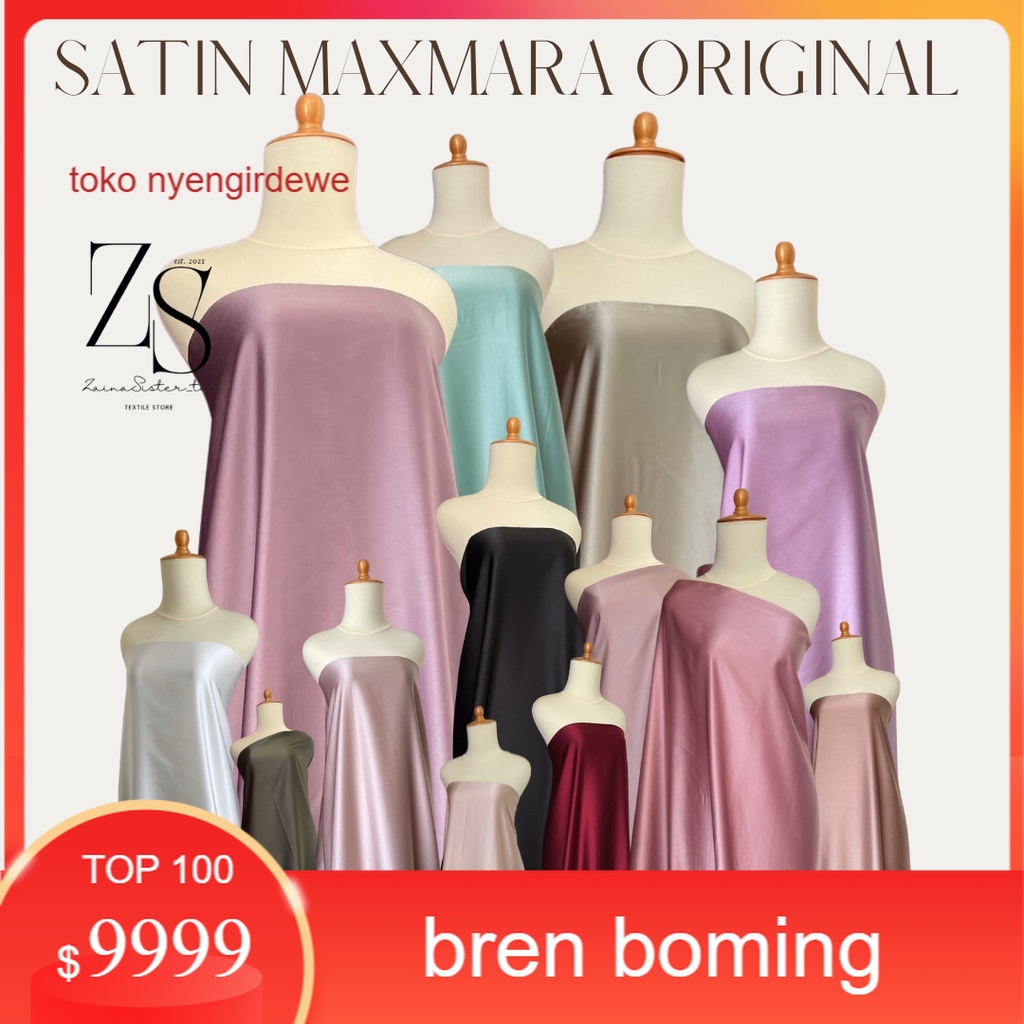 Bahan Satin Maxmara Silk Lux Premium Meteran Mewah Warna Hijau Sage Green