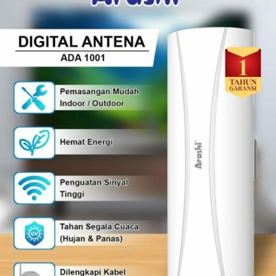 Antena Digital ARASHI ADA 1001 Pemasangan Luan dan Dalam Ruangan