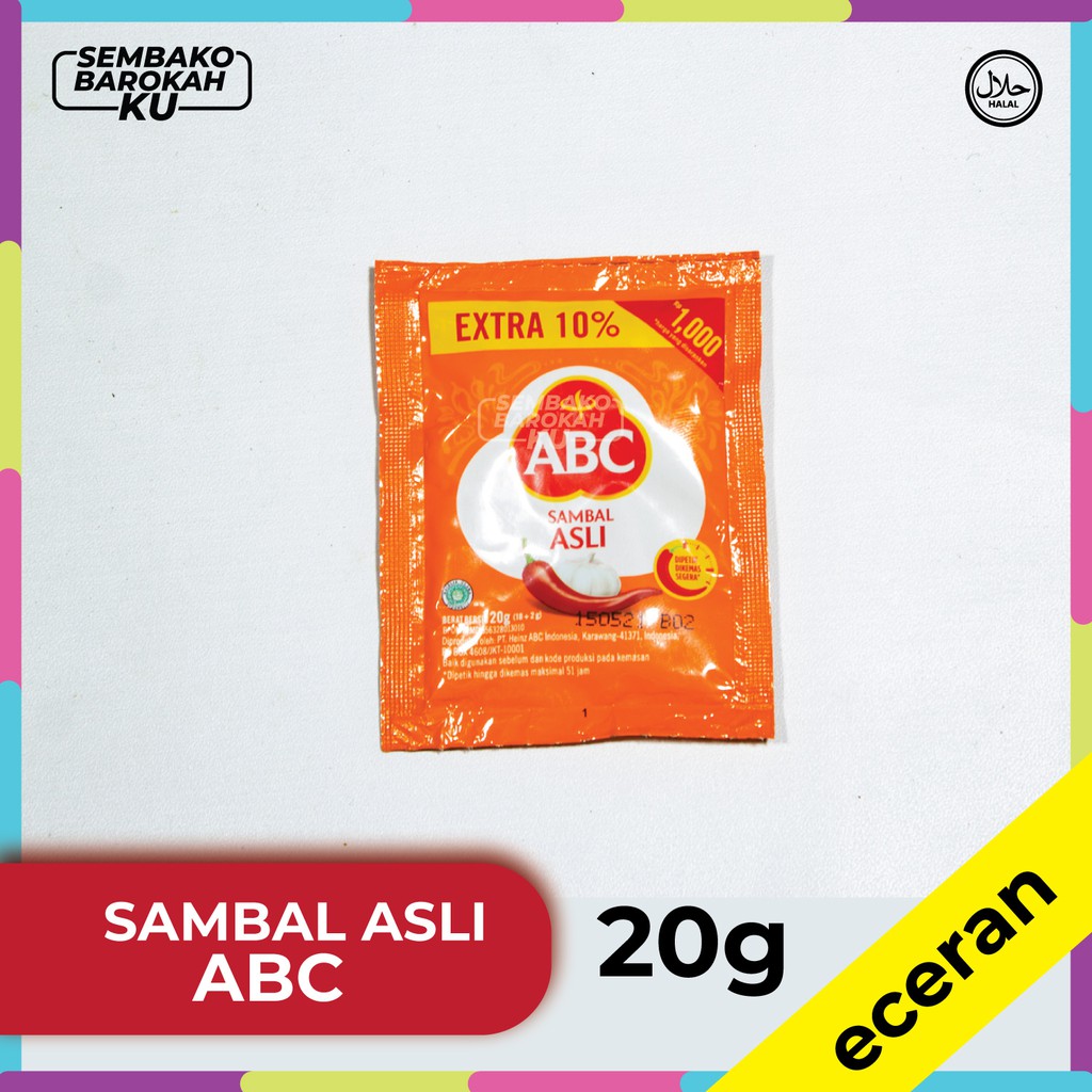 

Sambal asli ABC 20g eceran sachet per saset 20 gr sachet ekonomis