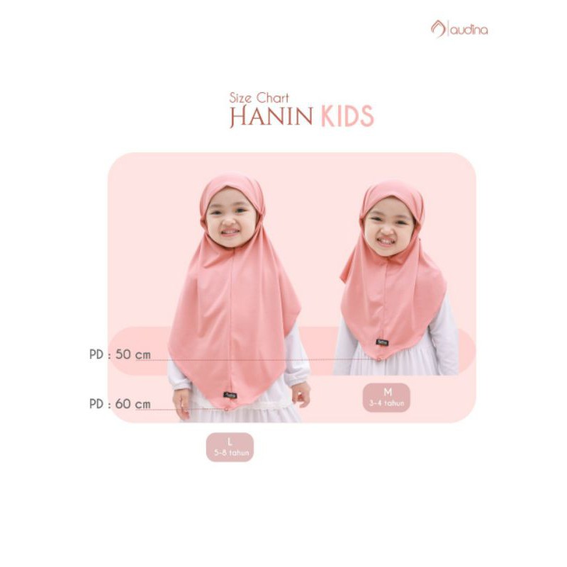 Hanin Kids ORI Audina/Hanin Bergo Anak Audina/Jilbab Anak Tali Non Ped