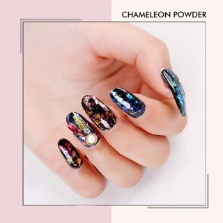 Chameleon powder glitter nail art bunglon galaxy nails powder