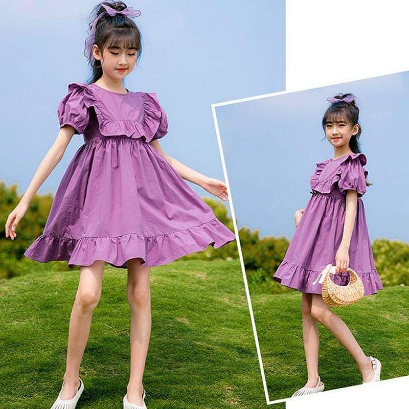 Dress Anak Perempuan Lavender Purple