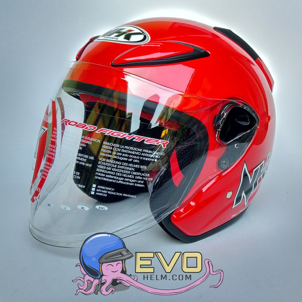 NHK R6 SOLID Half Face - Single Visor FIRE RED