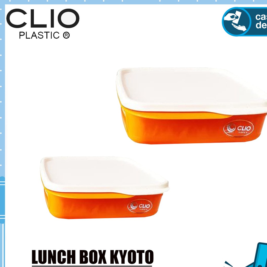 Clio Kotak Makan Sekat 3 Plastik / Lunch Box Kyoto 2014 / Rantang / Catering Box - PERABOT