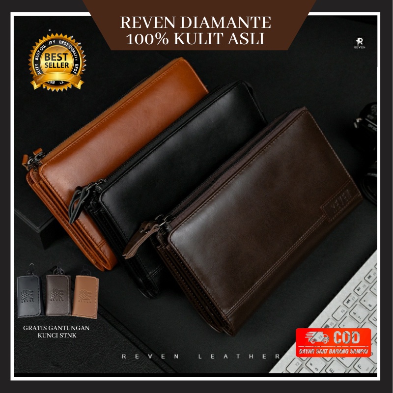 Handbag Clutch Tas Tangan Pria Tas Tenteng Pria Terbuat dari Kulit asli Premium Original Reven Diama