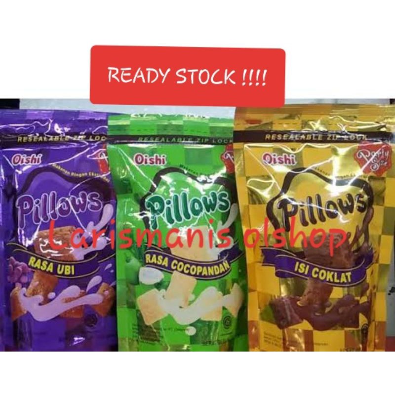 

Oishi pillows 110g rasa ubi|coklat|cocopandan