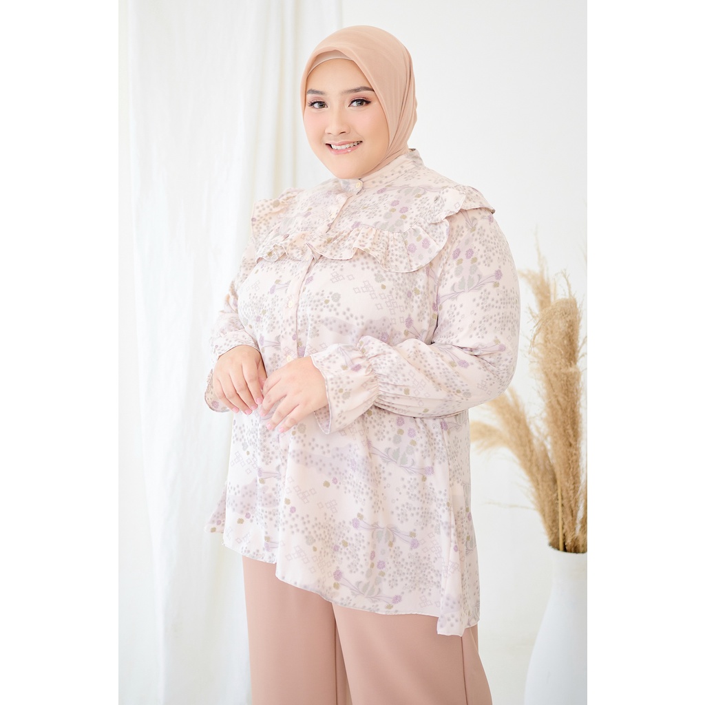 Clearance Sale - ZM Zaskia Mecca - Azura Sepia Blouse - Romansa Khatulistiwa - Edisi Bunga Kadupul