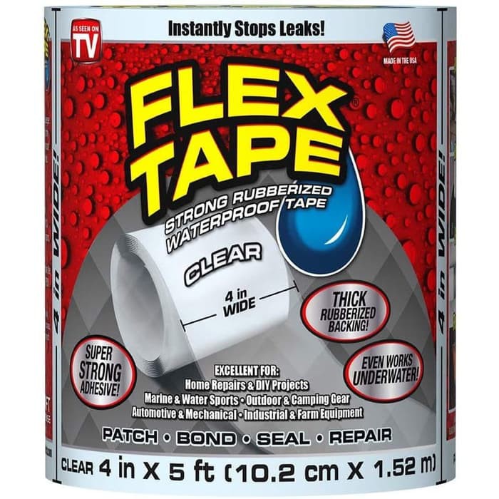 

Flex Tape -Isolasi Ajaib Super Kuat Rubberized Water Proof - Bening