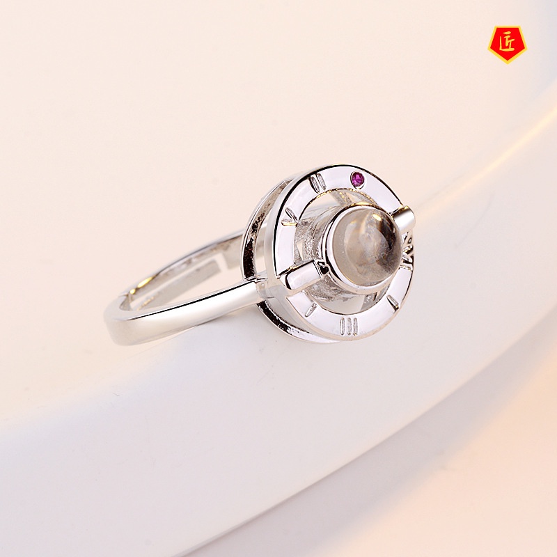 [Ready Stock]925 Silver Heart-Shaped Diamond Ring