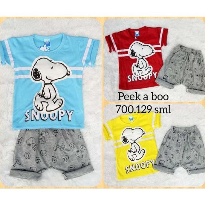 BAJU BAYI LAKI LAKI LUCU SETELAN PAKAIAN BAYI SNOOPY