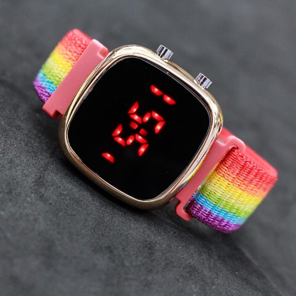 Telah Hadir.. JAM TANGAN LED KANVAS OVAL TOP QUALITY EING ROSE GOLD/JAM TANGAN FASHION KEKINIAN/